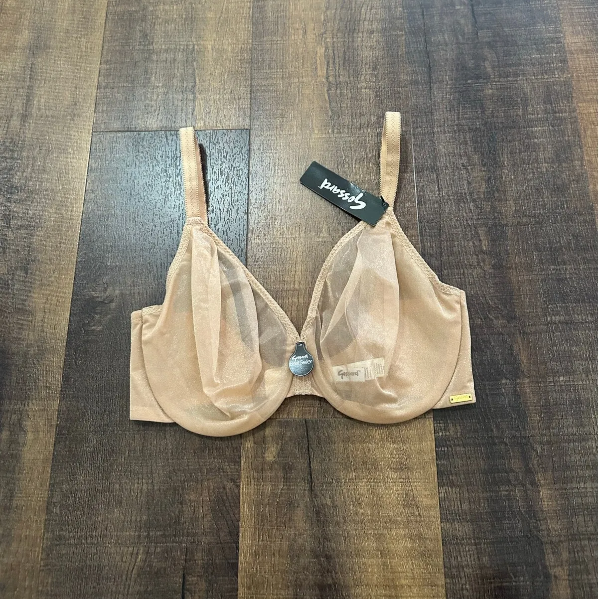 NWT Glossies Sheer Moulded Bra Beige Size US 32H - Image 2