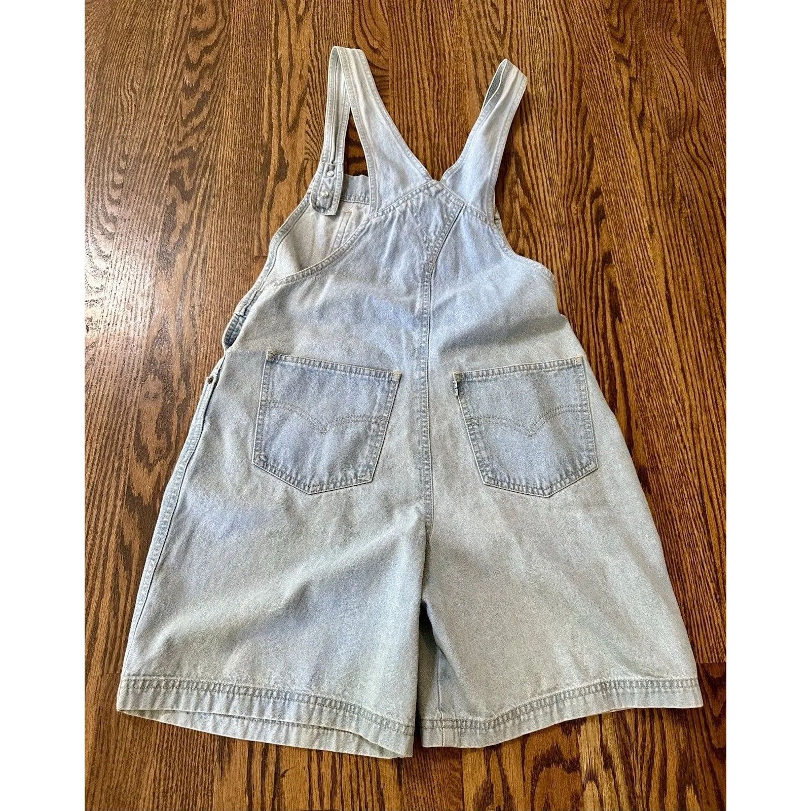 Vintage‎ Levis Bib Womens Overalls Shorts Shortalls 90s Y2K Size XL Light Wash - Image 15