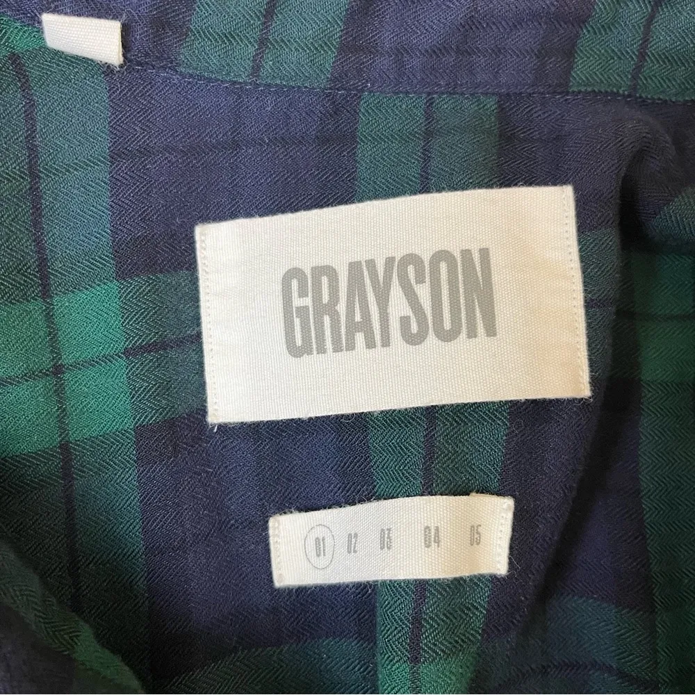 Grayson Green Plaid Short Sleeve Popover Blouse Blue - Image 6