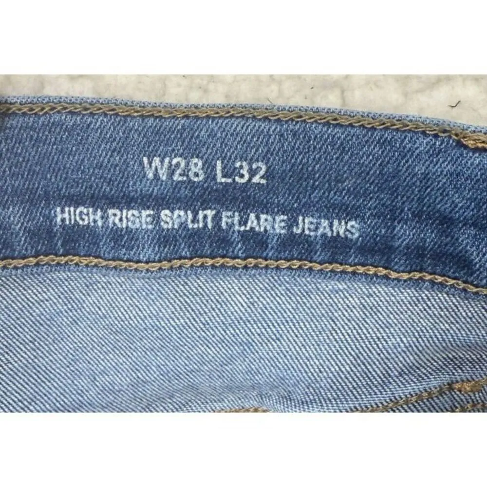 Boden High Rise Split‎ Flare Jeans Size 28x32 Blue - Image 5