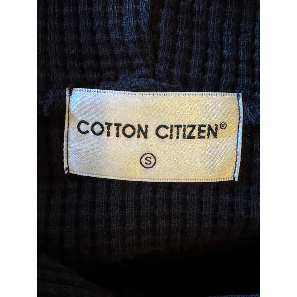 Cotton Citizen‎ Dress Women Small Black Waffle Knit Monaco Thermal Hoodie Mini - Image 10