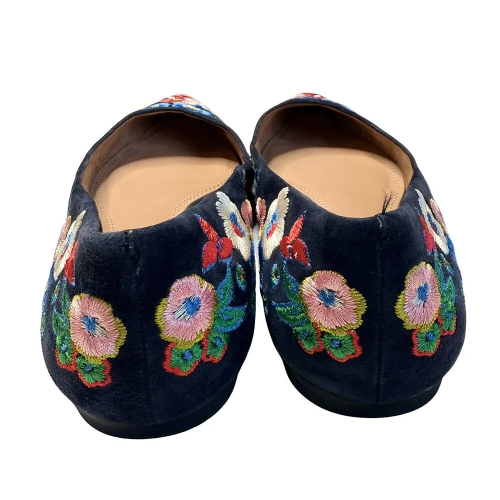 Tory Burch Rosemont Pansy Floral Suede Leather Embroidered Ballet Flats Size 7 - Image 13