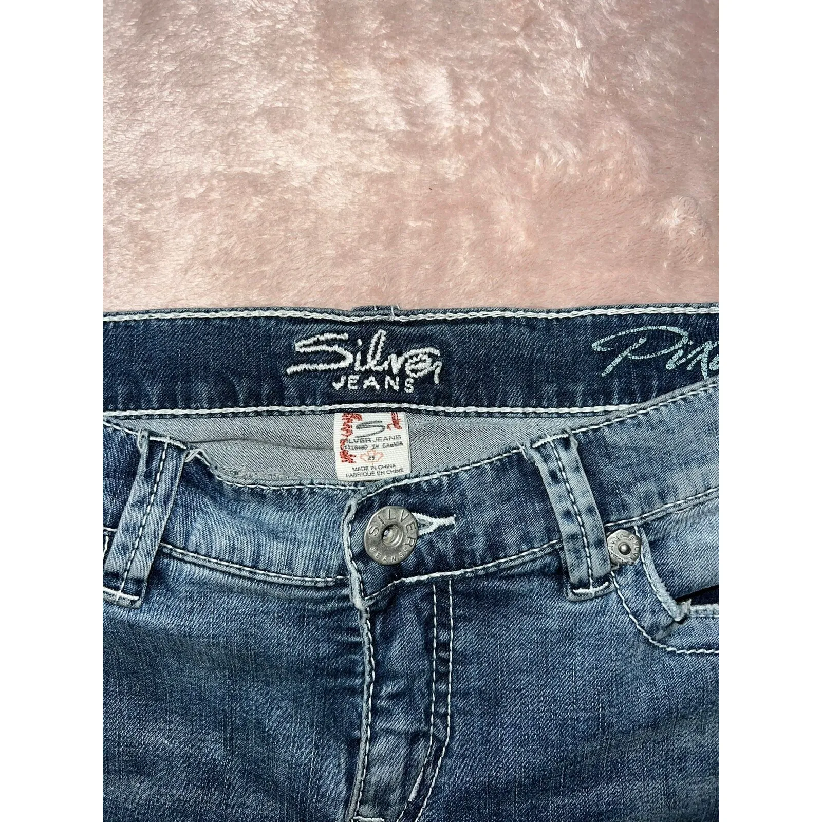 Silver Jean Pixie Womens Jeans Blue Denim Skinny Distressed Size 29 - Image 6