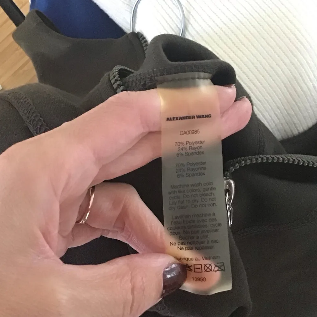 T by Alexander Wang Womens Green Racer Back Side Zip Dress Small - Image 4