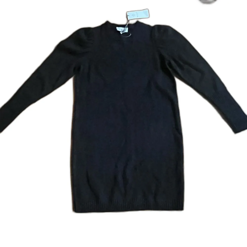 WAYF Black Midi Sweater Dress Puff Sleeve XS - Image 3