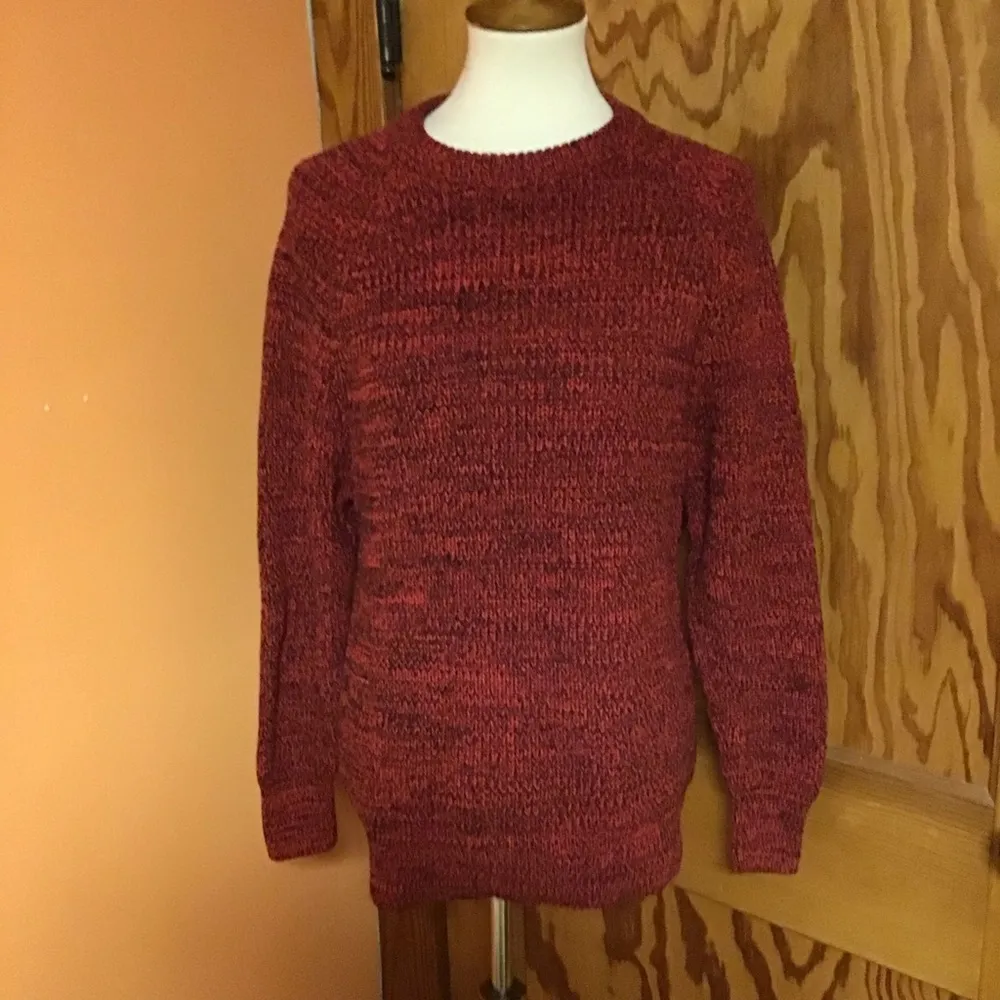 Vintage red 80s cable knit sweater Size L - Image 5