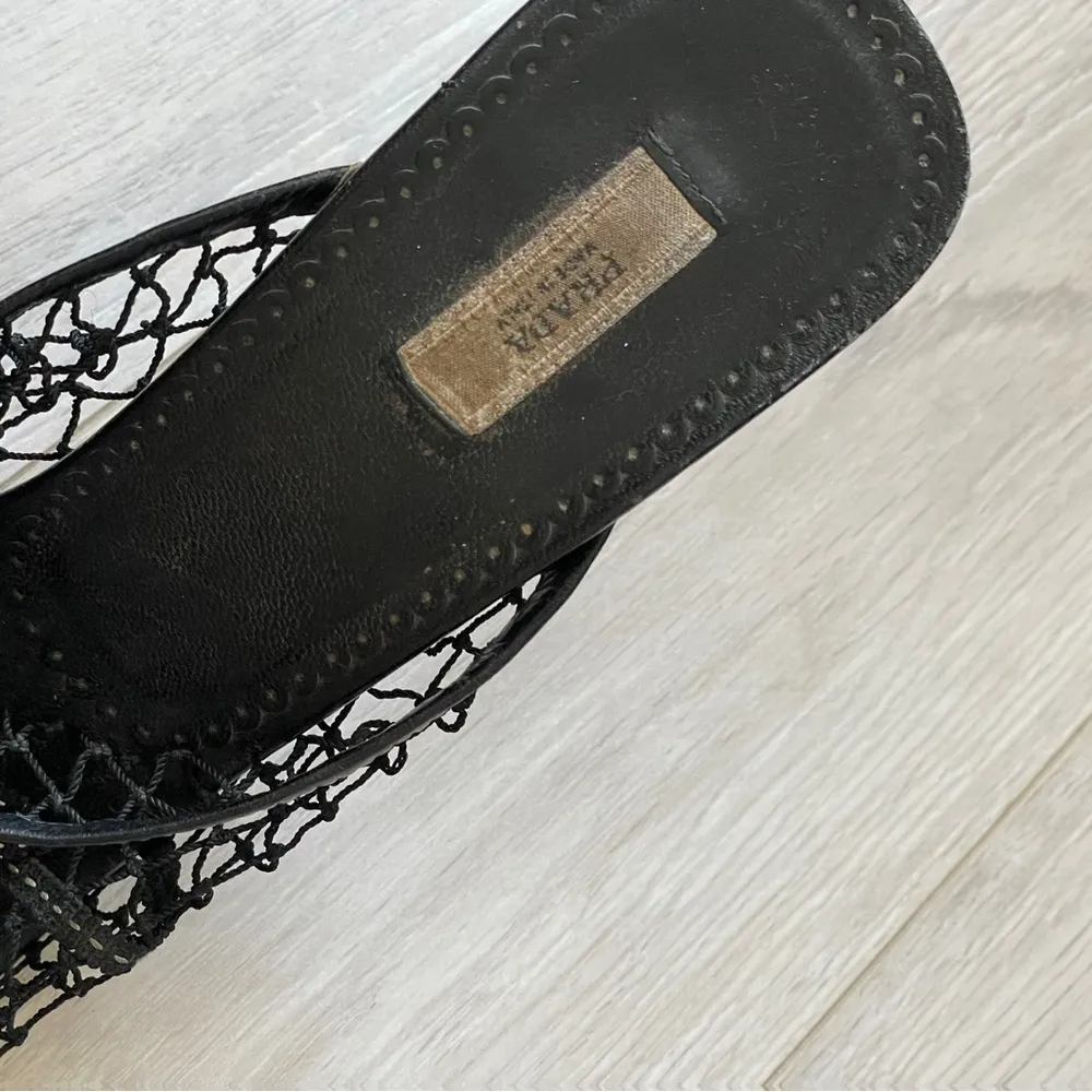Prada Vintage Heels mesh slip on womens Black (size 38.5) chic designer luxury - Image 7