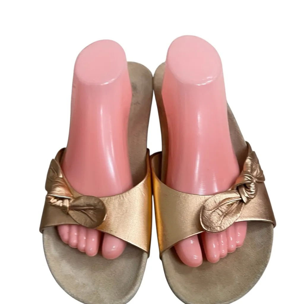 JACK‎ ROGERS Dorothy Knotted Bow Slide Sandals Rose Gold Slip On Womens Sz 12M - Image 2