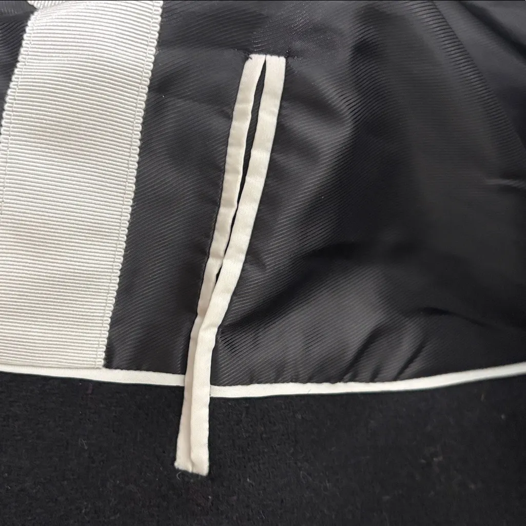 Talbots Italian Stadium Wool Blend Coat Full Zip‎ Winter Black size 12 - Image 13