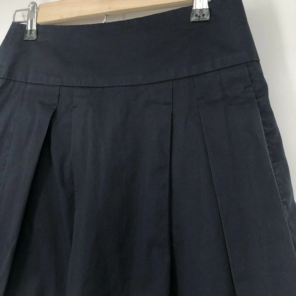 Vince Size 2 Pleated A Line Skirt Navy Blue Gray Color Block Stretch Above Knee - Image 2