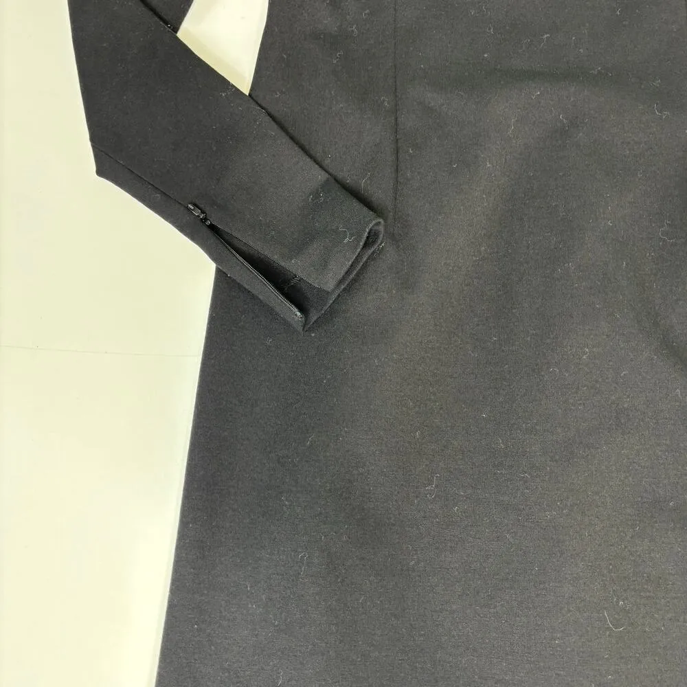 Hugo Boss Kagami Ling Sleeve Shift Black Dress Origami Folded Pleated Collar 6 - Image 3