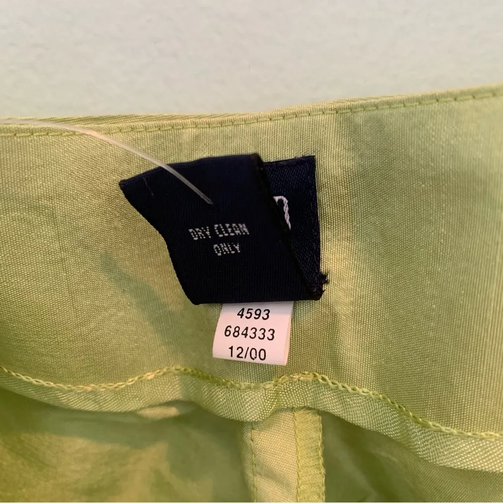 NWT Vintage Gap Doupioni SILK Lime Green Cropped Pants 4 - Image 5