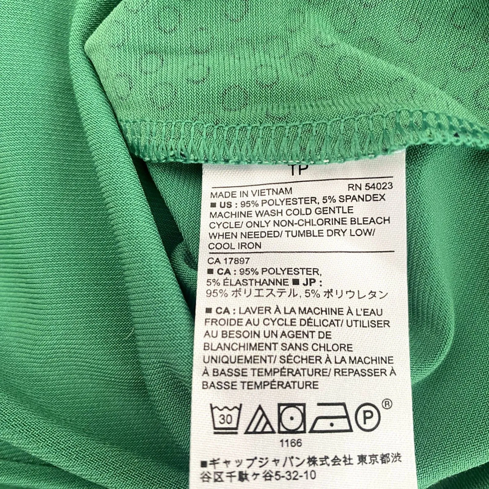 Banana Republic Tie Front Waist Tank Top Kelly Green Polka Dot Twee Size XS‎ - Image 5