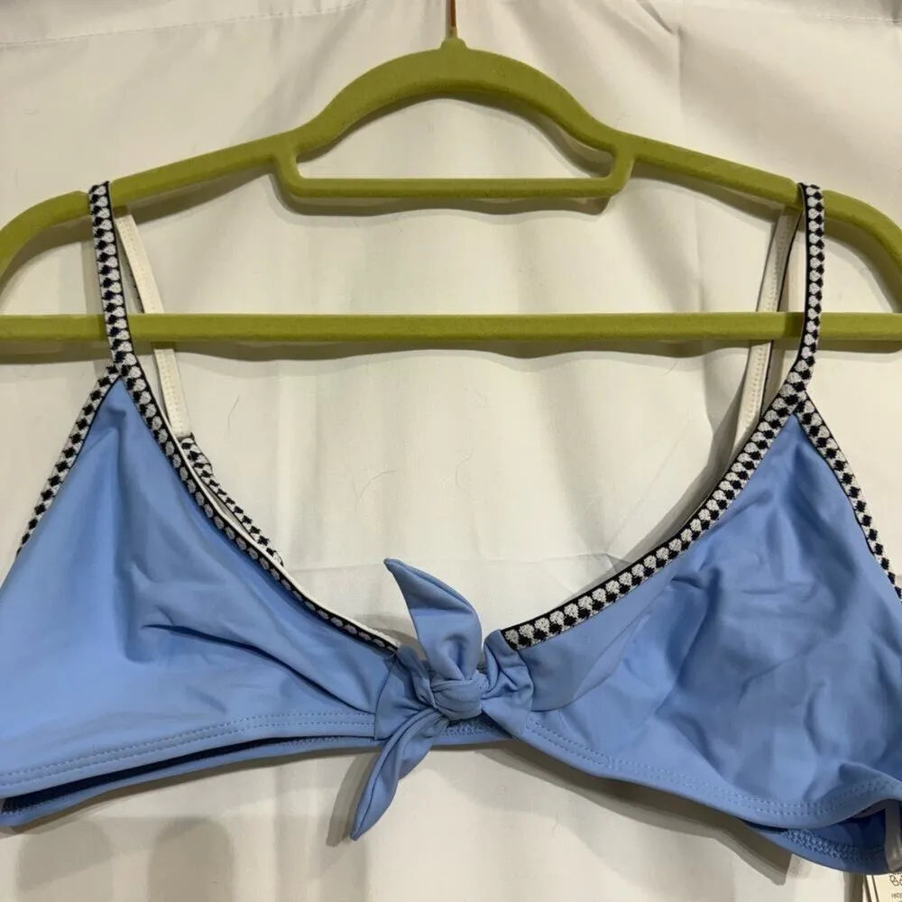 Lemlem Sky Blue Lena Tie Front Bikini Top Sz XL NWT - Image 3