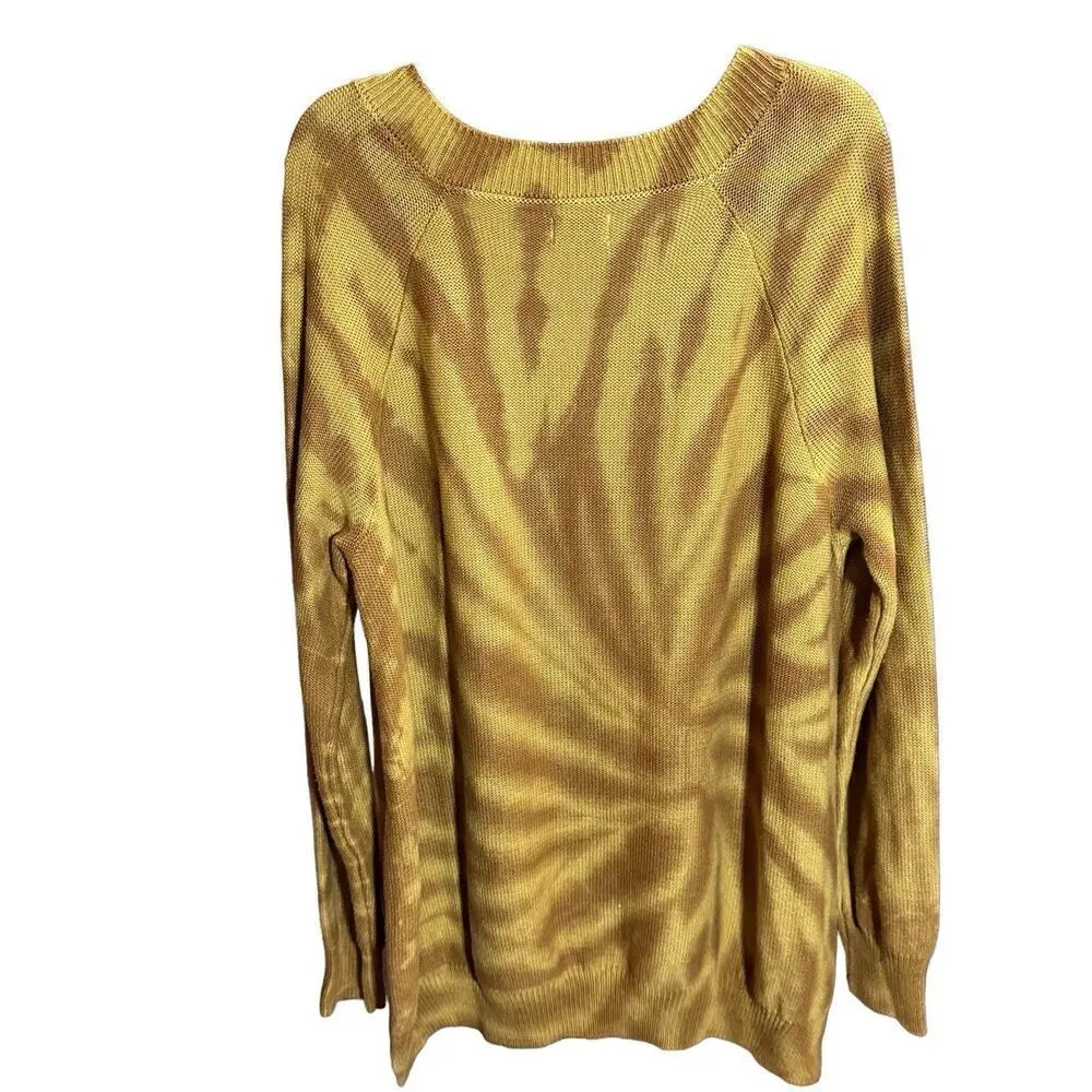 Wonderly womens rust orange brown tie dye relaxed fit sweater sz 1X - Image 2