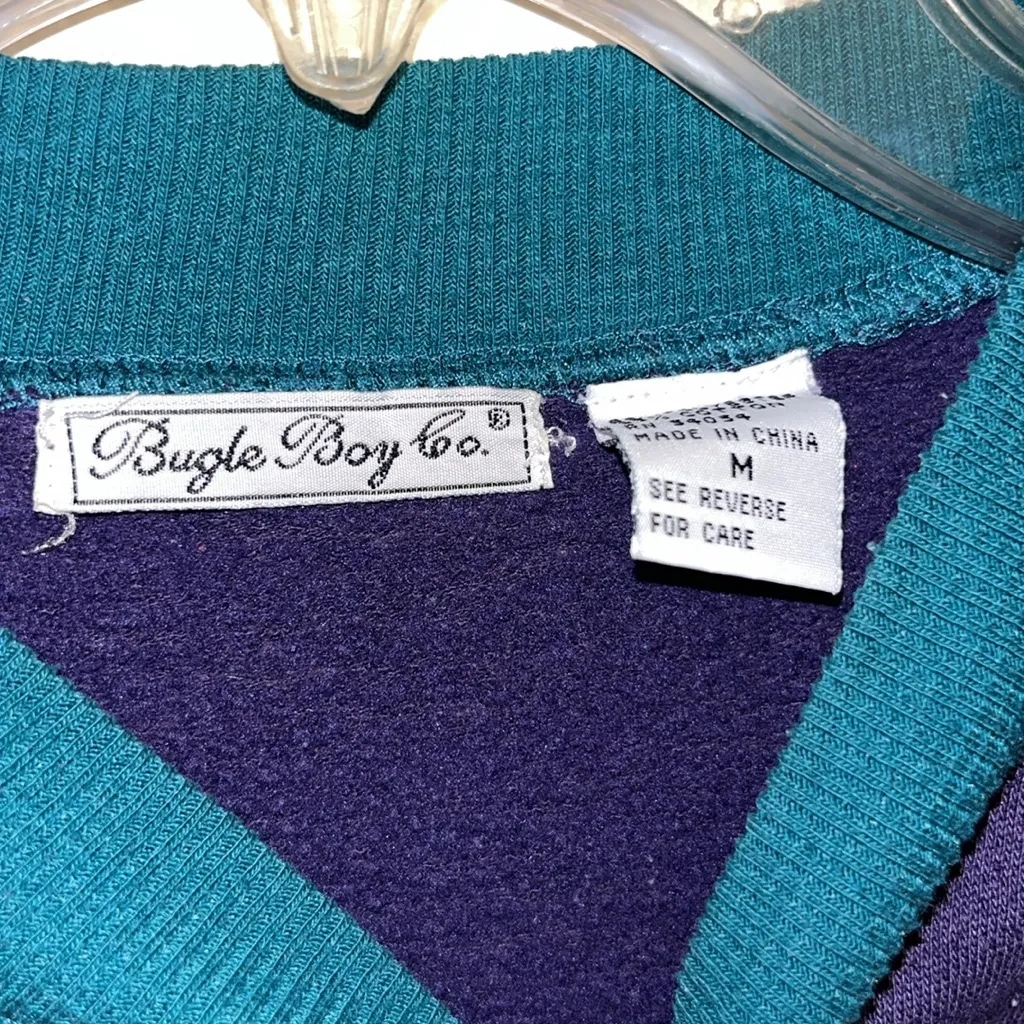 Vintage Bugle Boy Co Sweatshirt Embroidery Pullover Size M - Image 3