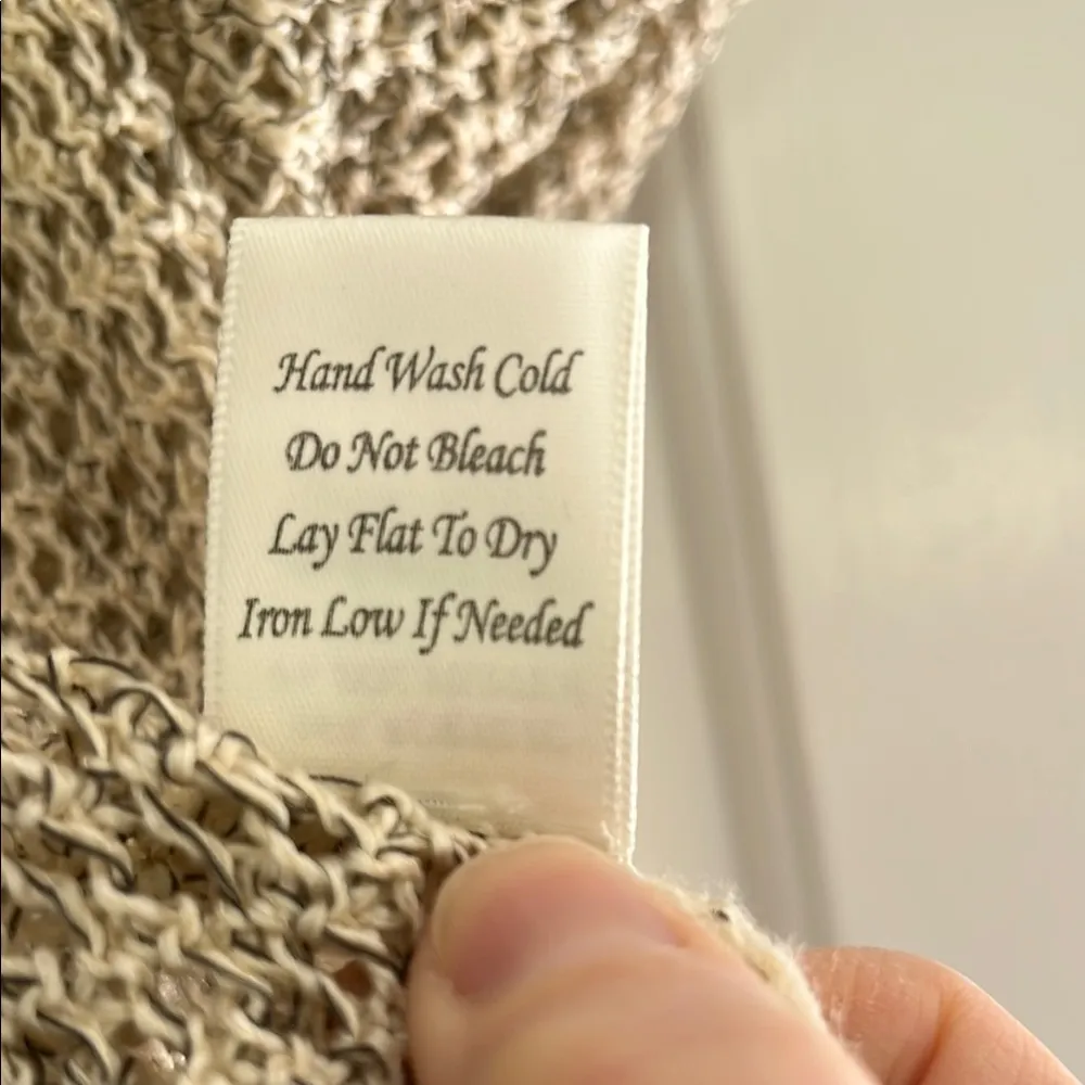 Women's Beige Open-Knit Sweater - Image 5