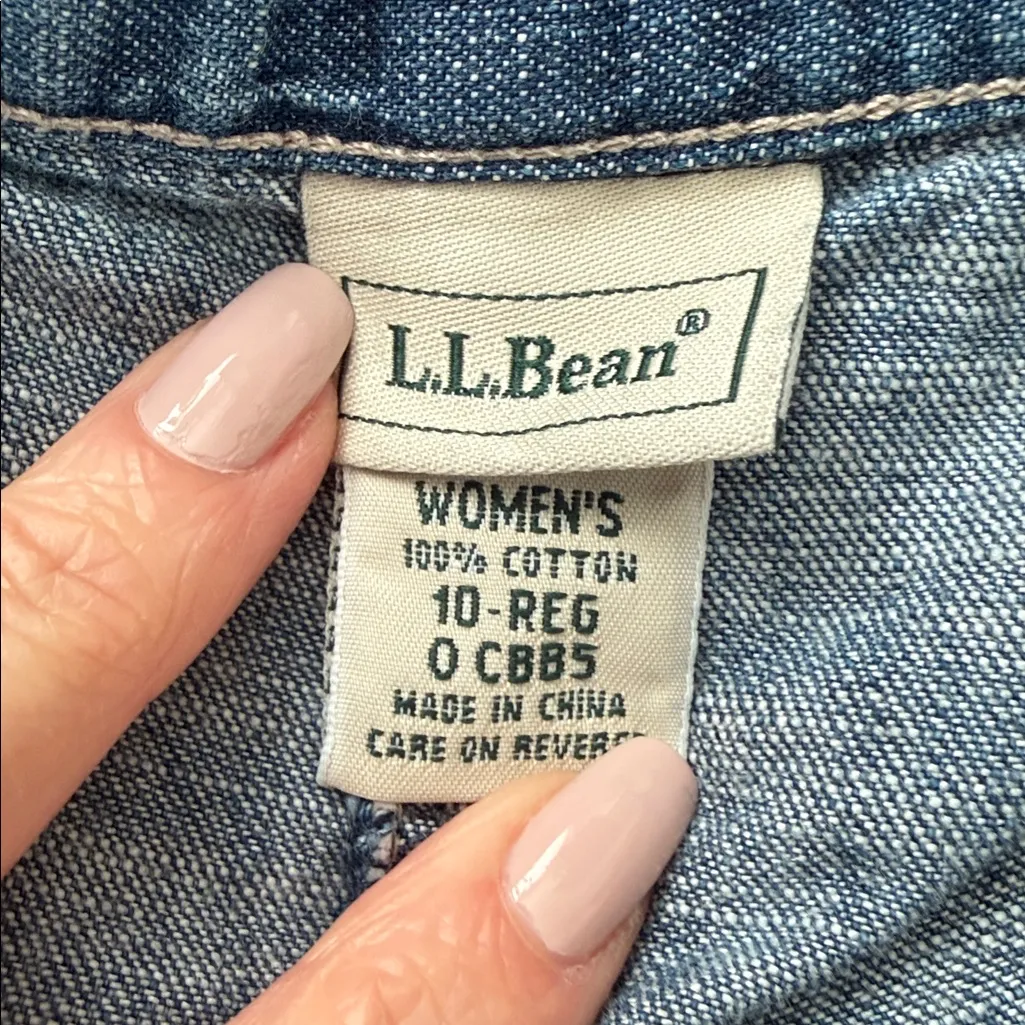 Vintage 90s/Y2K LL Bean Tulip Hem Denim Jean Midi Skirt Blue Size 10 - Image 3