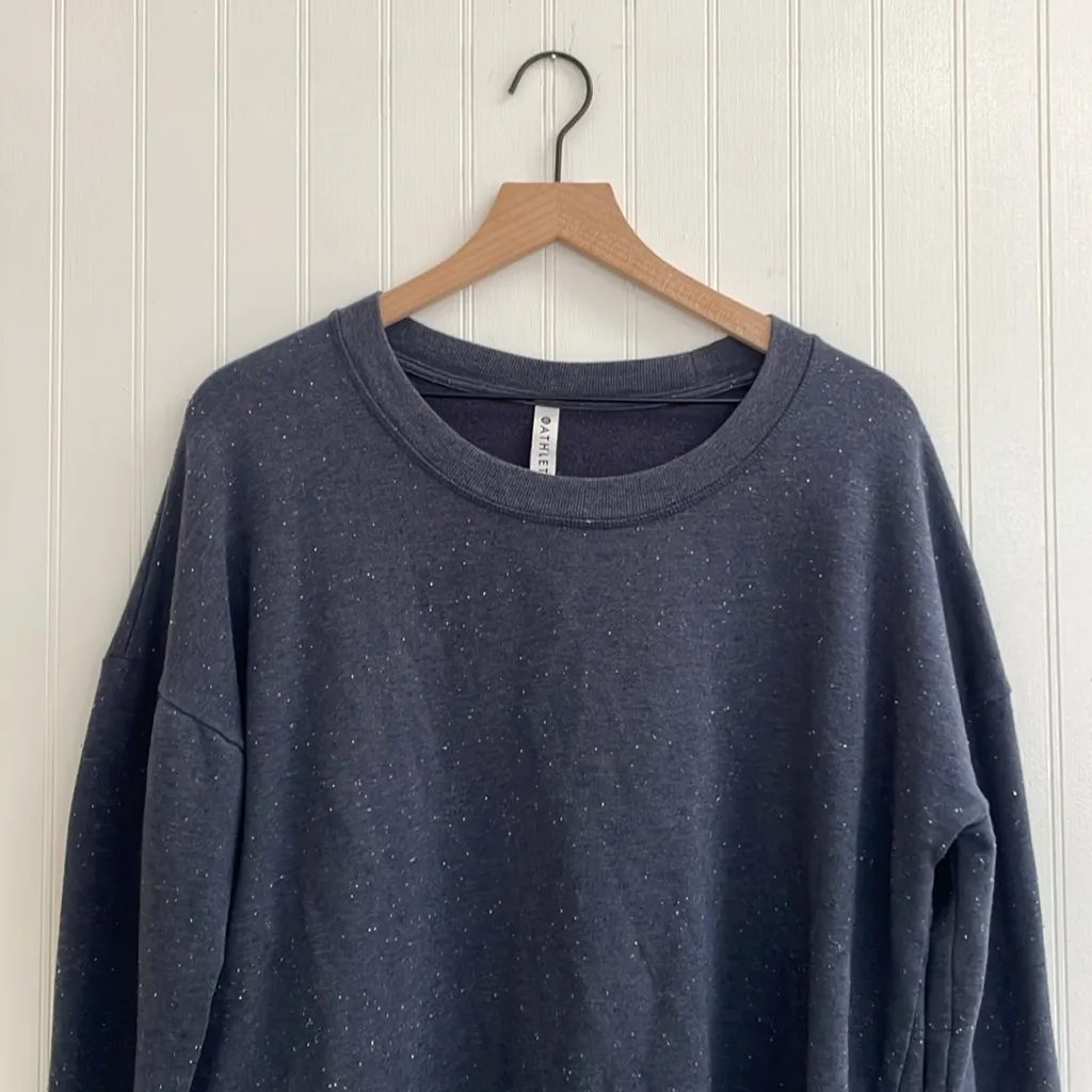 ATHLETA Balance Pullover Crewneck Sweatshirt in Navy Multi Nep Size L - Image 6