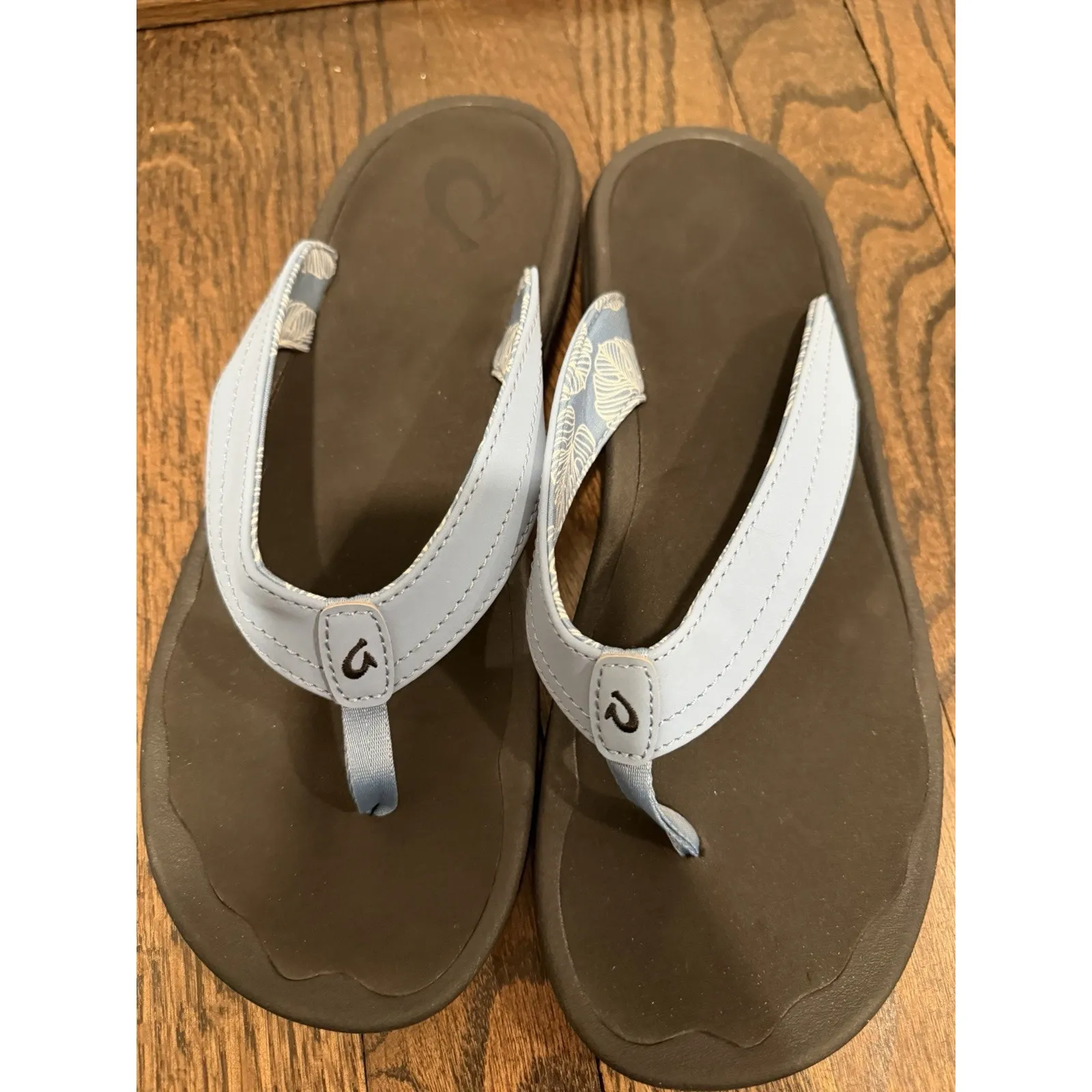 OluKai® 'Ohana Sandals Ocean Fog Blue Straps Black Sole Women's Sz 11 $80 MSRP - Image 14