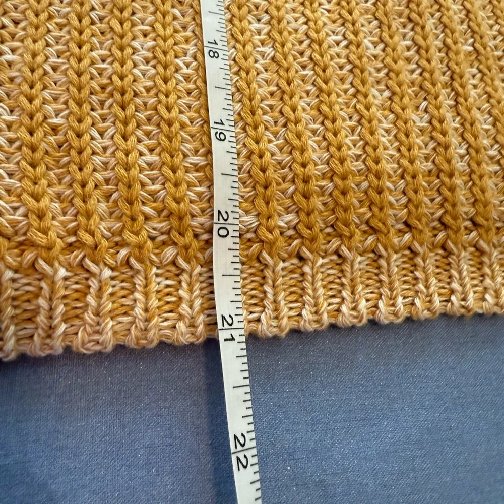 Hem & Thread Yellow Orange Crew Neck Sweater with Ribbed Texture - Image 4