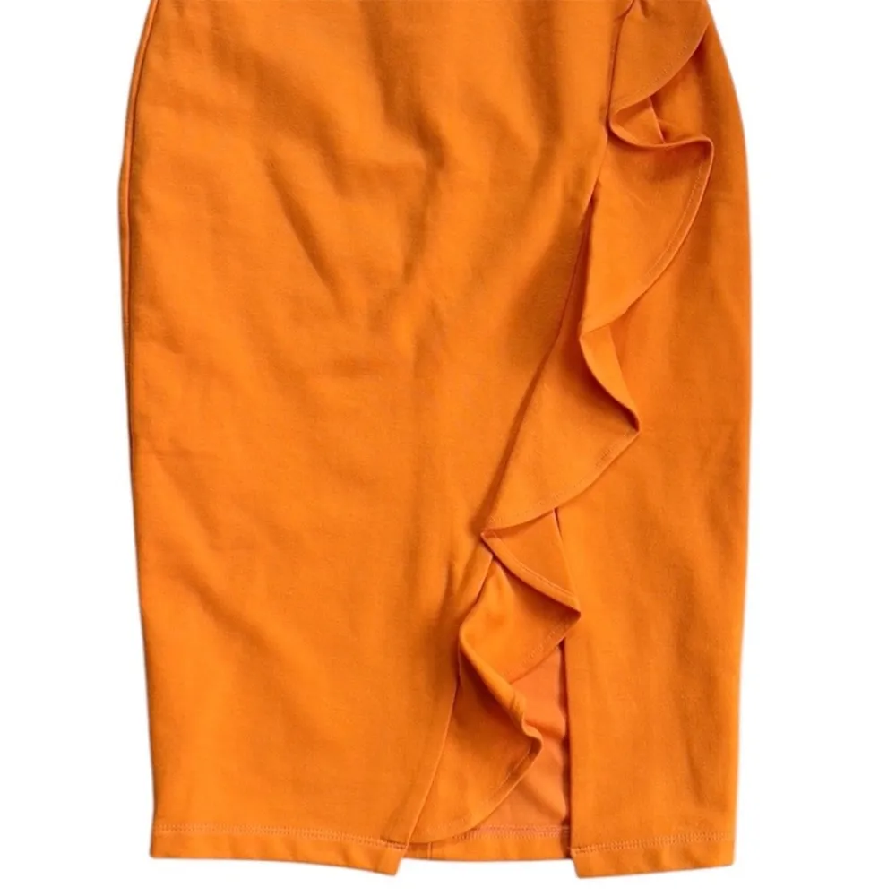 NWT Lulus Anika Ruffled Strapless BodyCon Dress Orange Size XS - Image 8