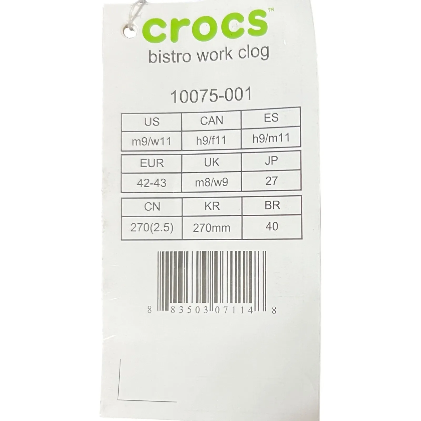 Crocs Bistro Work Clog Shoes Dark Gray Slip Resistant Women's US 9 M 10075001 - Image 7