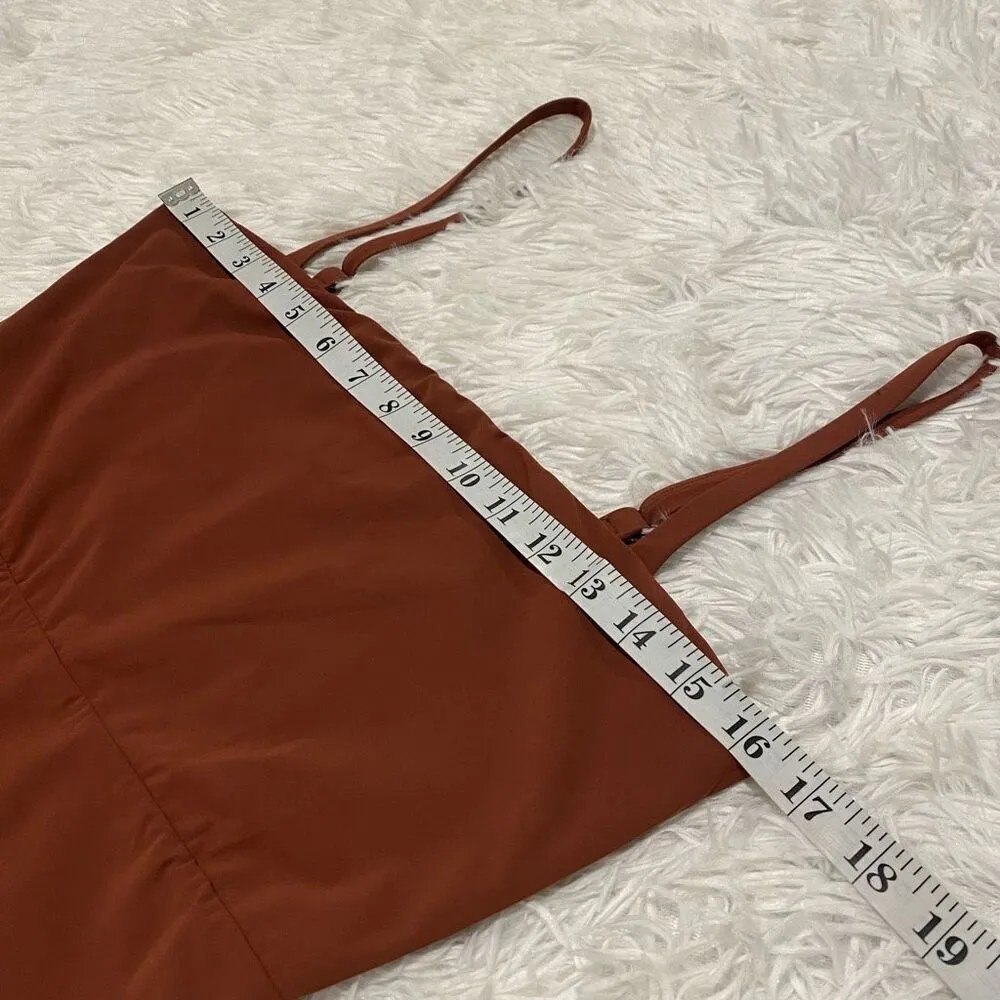 Anemos Square Neck Maillot One Piece Swimsuit in Sienna XL Red - Image 6