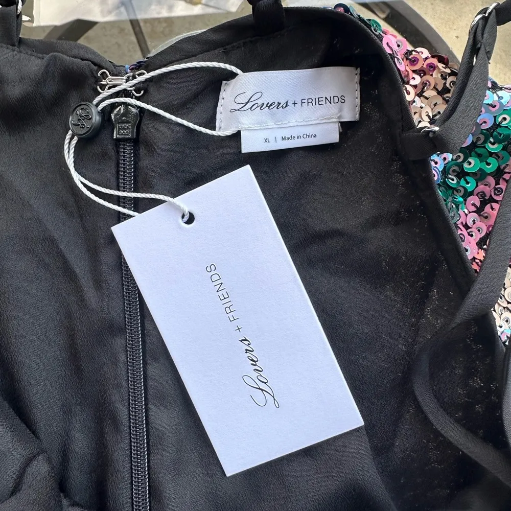 Lovers + Friends Sequin Double Spaghetti Strap Mini Dress Multicolor Size Large - Image 14