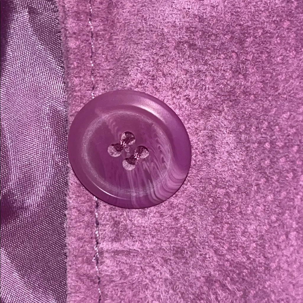 Purple 100% Leather Suede Jacket M Machine Washable - Image 9