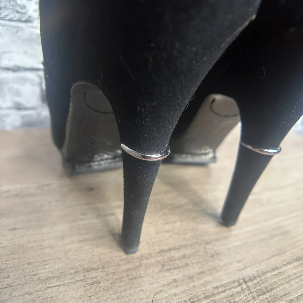 EUC Sam Edelmen Nixie Black Glass Snake Heels Size 8.5 IN BOX - Image 8