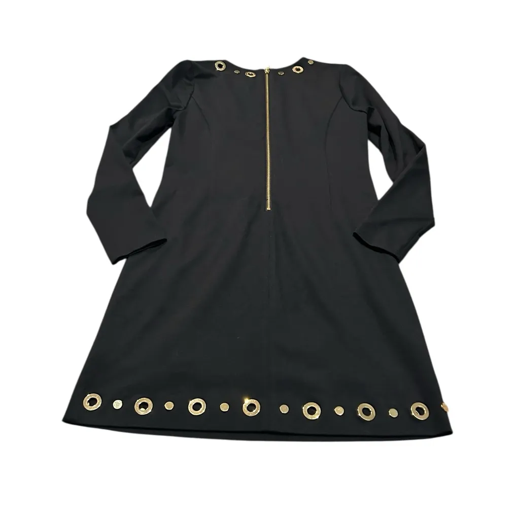 MICHAEL KORS black dress with gold hardware Size 8 - Image 3