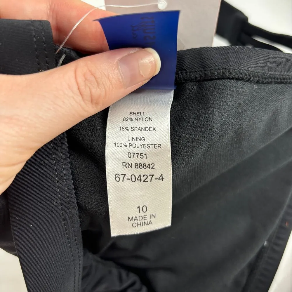 Swimsuits for All Bikini Top Womens 10 Beach Babe Triangle Black Halter Tie Neck - Image 6