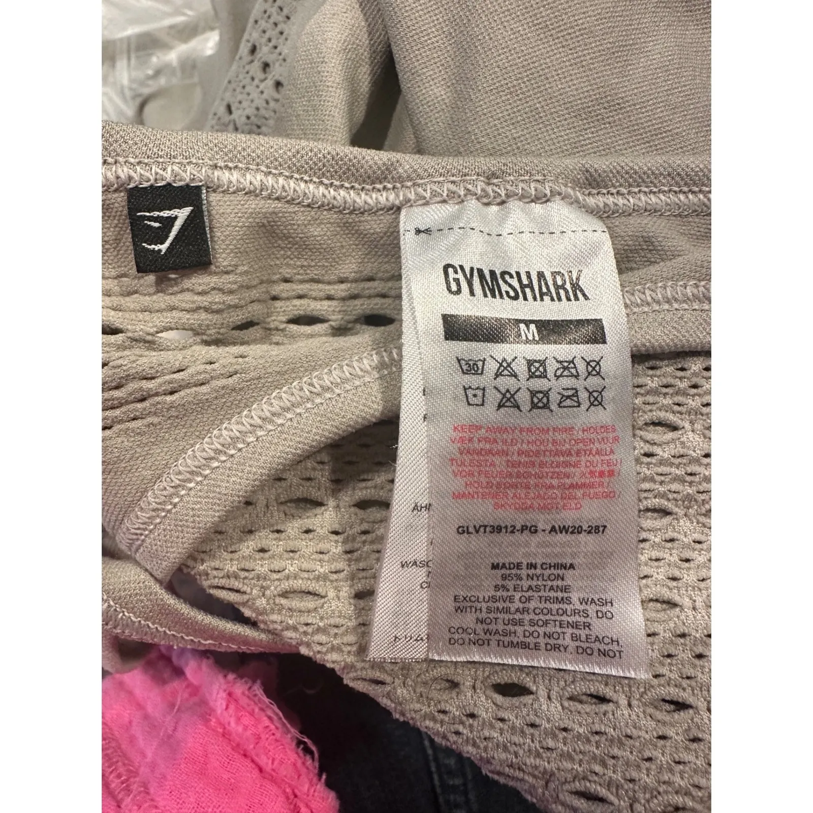 Gymshark Medium Beige Seamless Knit‎ Racerback Tank Top Activewear - Image 2