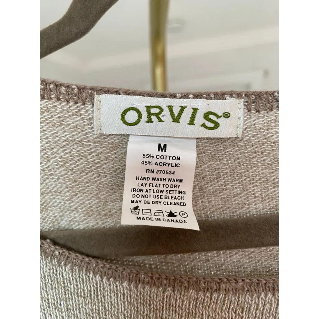 Vintage Orvis Sailboat Knit Sweater Nautical Coastal Quiet Luxury Pullover M Tan Size M - Image 6