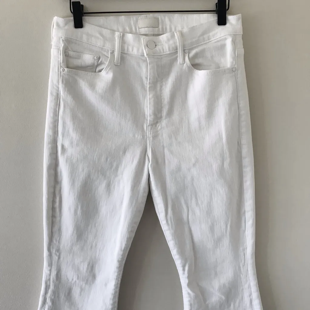 Mother The Weekender Fray White Denim Jeans, Fairest of Them All - Image 5