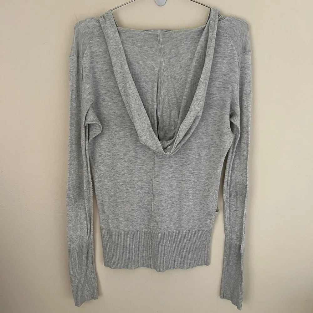 Athleta Heather Gray Long Sleeve Hooded Sweater with Thumb Hole Size XS - Image 2