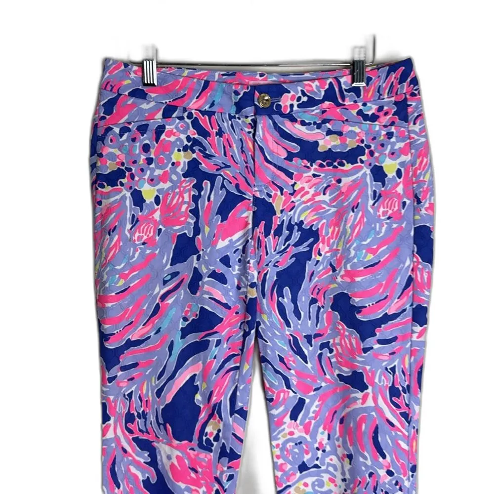 Lilly Pulitzer simply chic Kelly skinny ankle pants size 4 colorful cotton - Image 2