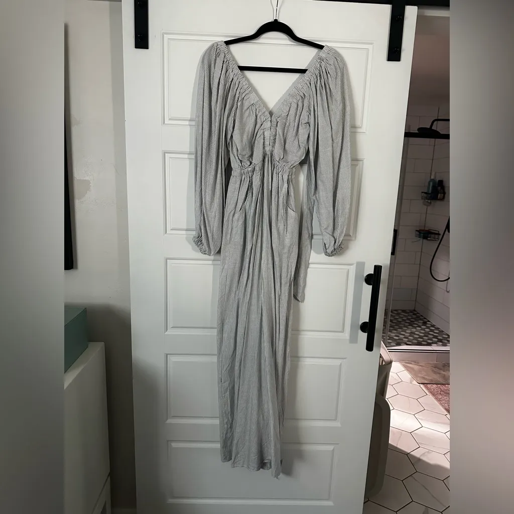 Topshop Stripe Long Sleeve Jumpsuit Size 2 - Image 2