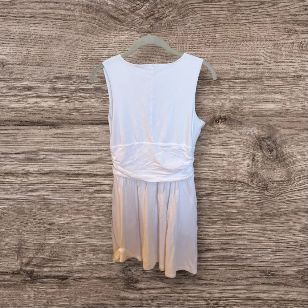 Athleta White Dress Sleeveless Casual Sun Dress with Pockets Size M - Image 5