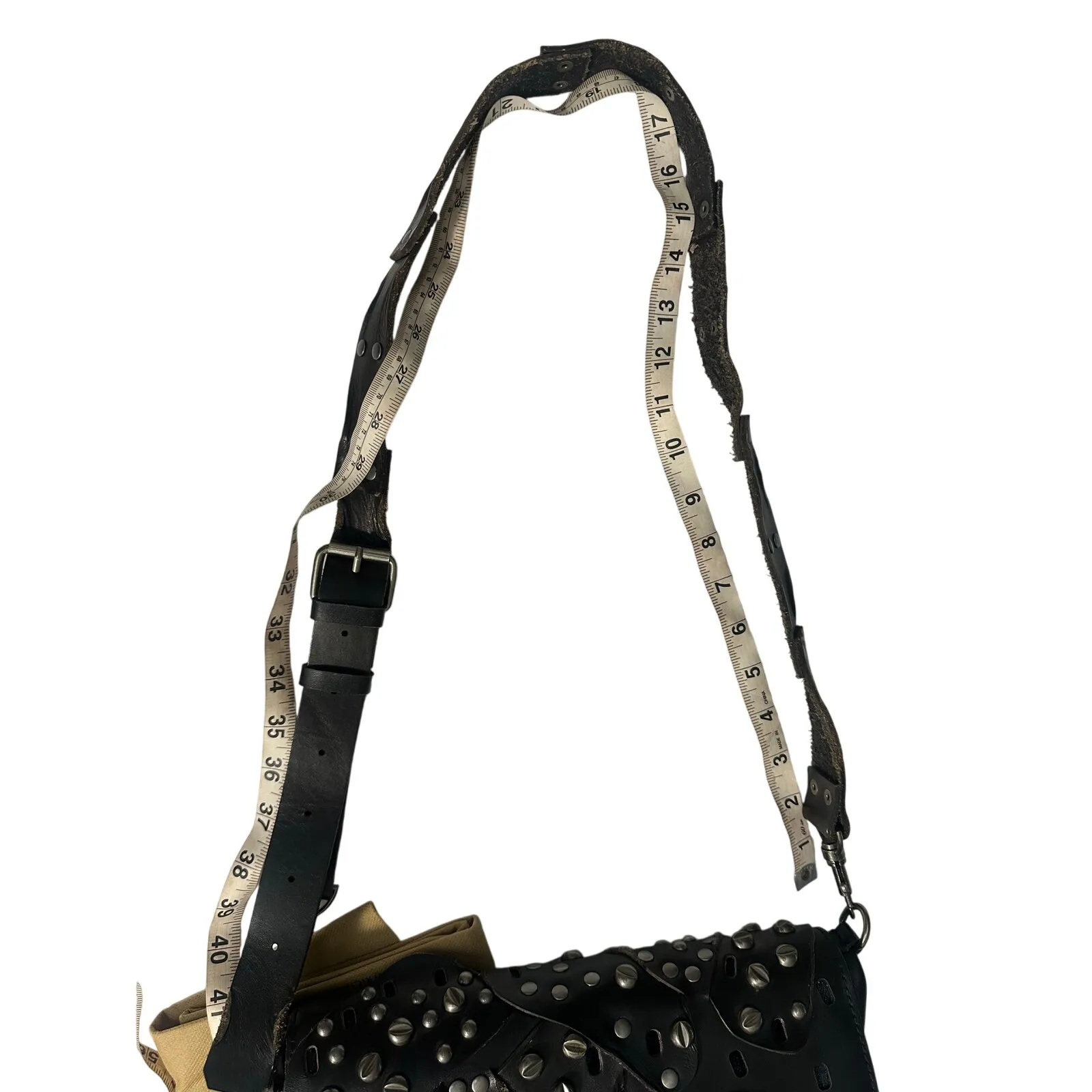 Patricia Nash Crossbody Black 100% Leather Silver Studded Flap NWOT - Image 14