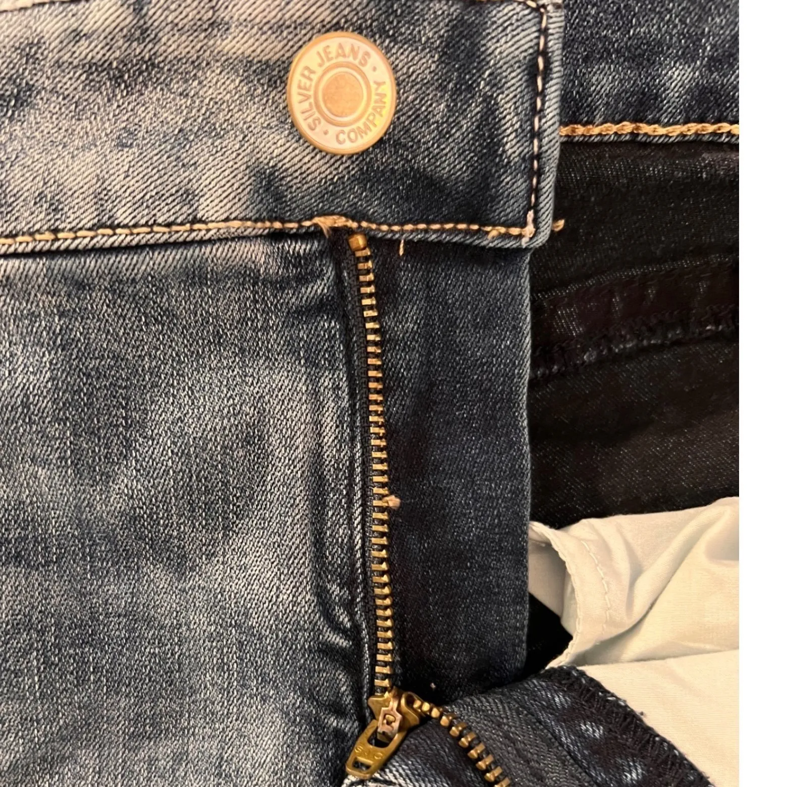 Silver Jeans Elyse Slim Boot Jeans W33 L33 Mid Rise Stretch Medium Wash - Image 5