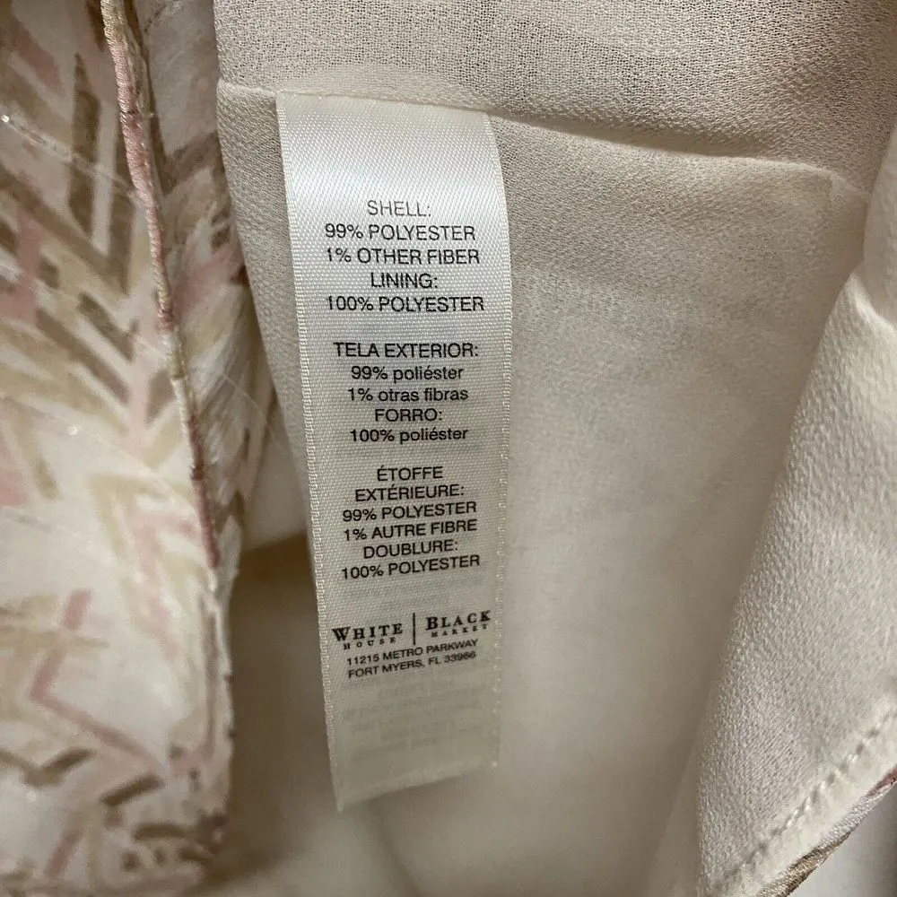 WHBM White House Black Market Pink & Biege Women’s Sz 2 Ladies Top Blouse Light - Image 7