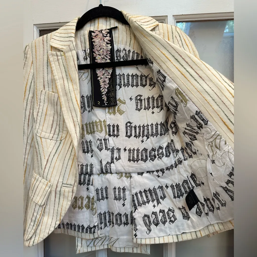 Vintage L.A.M.B. Y2K Punk Grunge Ska Striped Blazer Jacket Gwen Stefani Size 2 - Image 4