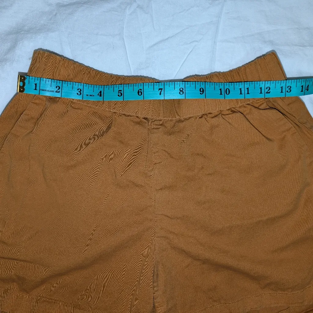 Everlane Easy Pull On Cotton Blend Shorts Brint Orange Womens 2 - Image 5