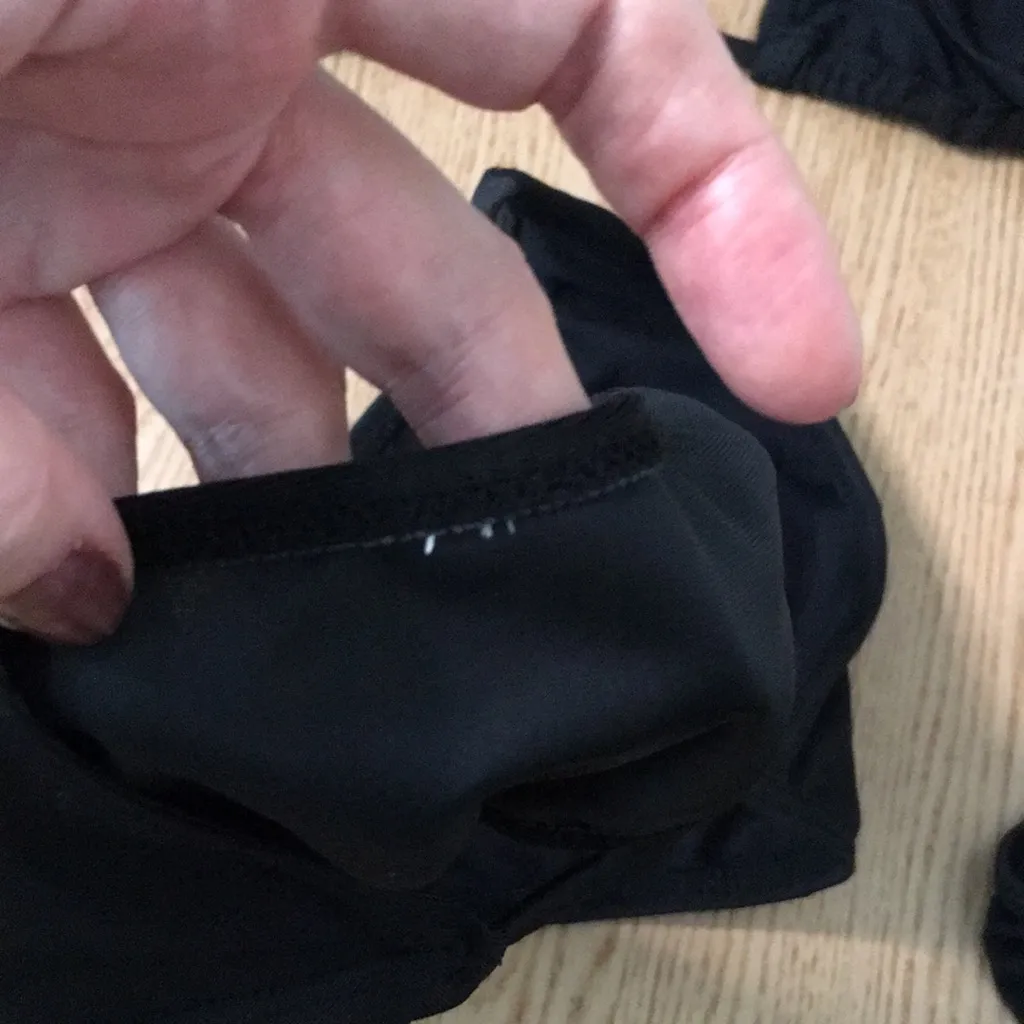 New Women’s 3pc Swimsuit Bikini Set with Fringed Wrap Sarong Black Small Medium - Image 5