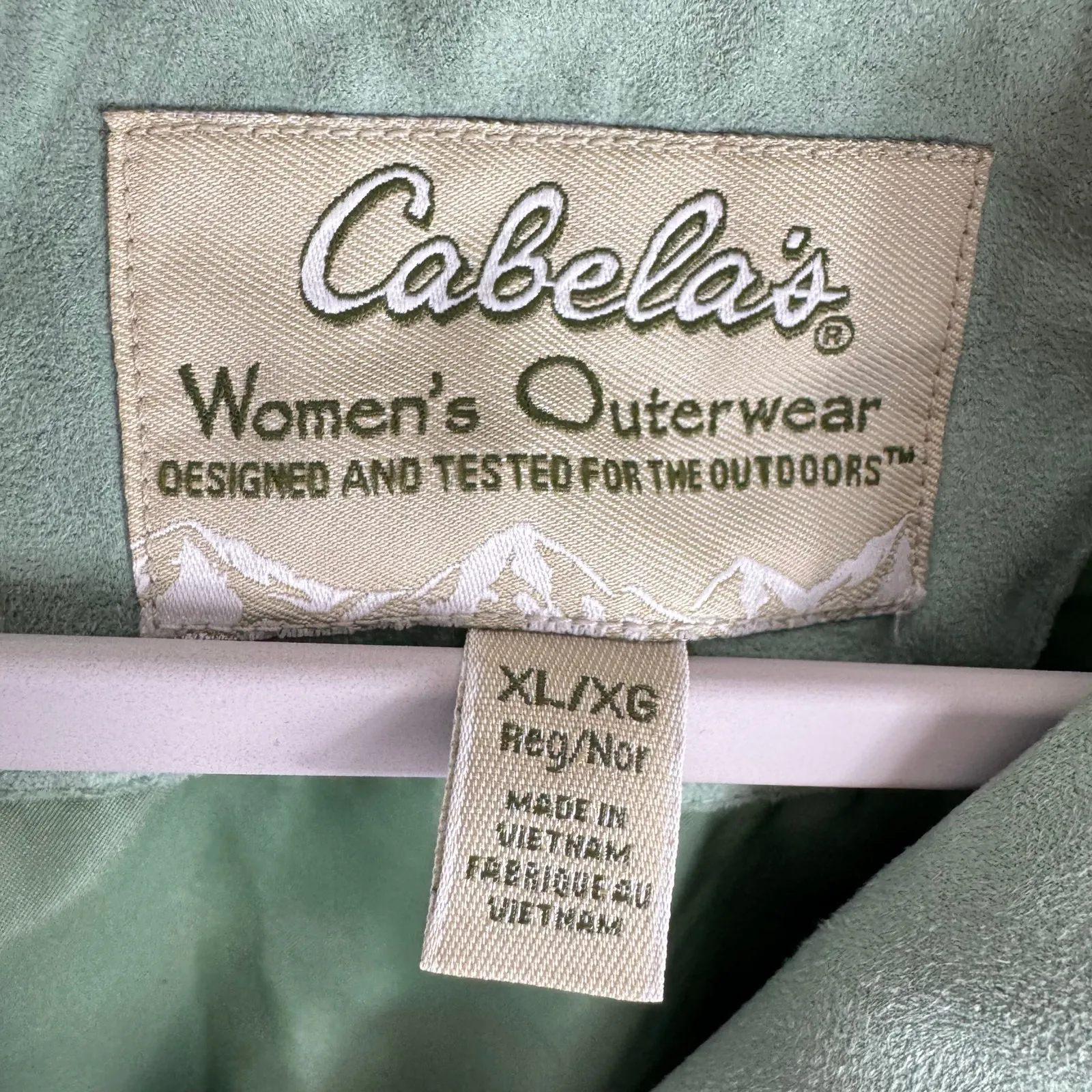 Cabela's  Green Collared Quilted Line Button Up Jacket Pockets Size XL - Image 5