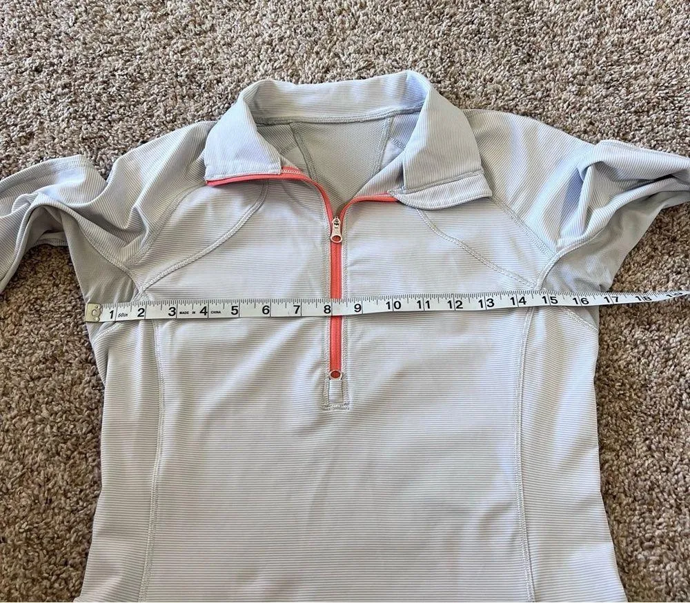 Lululemon Race With Grace 1/2 Zip II Wee Stripe White Silver Spoon - Image 11