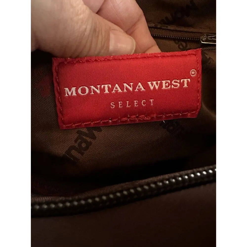 Montana West Brown Vinyl Small Satchel Bag Gold Western Crossbody Designer NWOT - Image 10