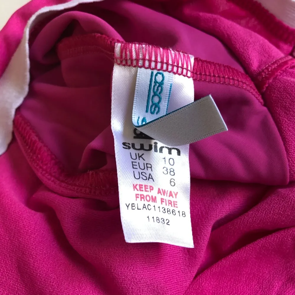 ASOS swim hot pink tankini top sz 6 - Image 4